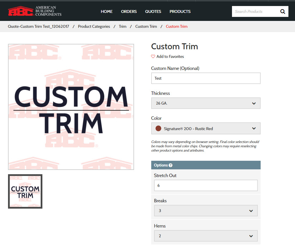 Order ABC Custom Trim and Structural Products Online